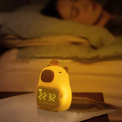 Cute Cartoon Capybara Silicone Night Light USB Rechargeable Timing Dimming Sleep Night Lamp for Children's Room Decor