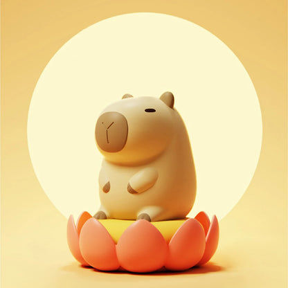 Cute Cartoon Capybara Silicone Night Light USB Rechargeable Timing Dimming Sleep Night Lamp for Children's Room Decor